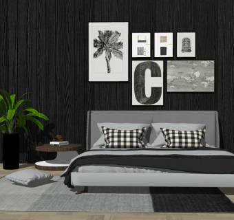 精品卧室模型家具模型 (7)